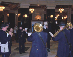 First Brigade Band members in rotunda